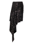 Niccolò Pasqualetti Cascata Skirt Floral Sequin Embroidered Velvet