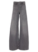 Marine Serre Moon Laser Grey Wash Denim High Waist Flare Jeans