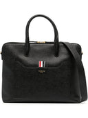 Thom Browne Slim Briefcase In Pebble Grain Leather