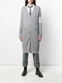 Thom Browne Milano Stitch Long V Neck Cardigan In Fine Merino Wool
