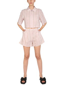 Off White Striped Pattern Shorts