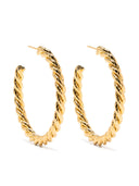 Right Sonia Large Braided Hoops Gold L