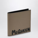 Alexander Mc Queen Graffiti Beige Leather Wallet