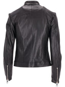 La Rose Leather Bomber Black