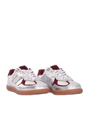 Alohas Tb.490 Grain Shimmer Silver & Burgundy Leather Sneakers Altezza Tacco 2 Cm