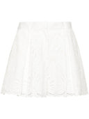 Self Portrait White Cotton Embroidery Shorts