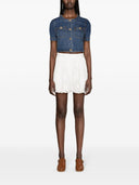 Self Portrait White Cotton Embroidery Shorts