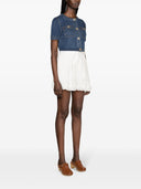 Self Portrait White Cotton Embroidery Shorts