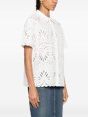 Self Portrait White Cotton Embroidery Top