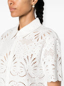 Self Portrait White Cotton Embroidery Top