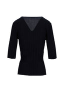 La Rose La Rose V Neck Cash/Silk Blue Navy