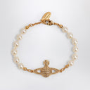 Vivienne Westwood Mini Bas Relief Pearl armband Gold