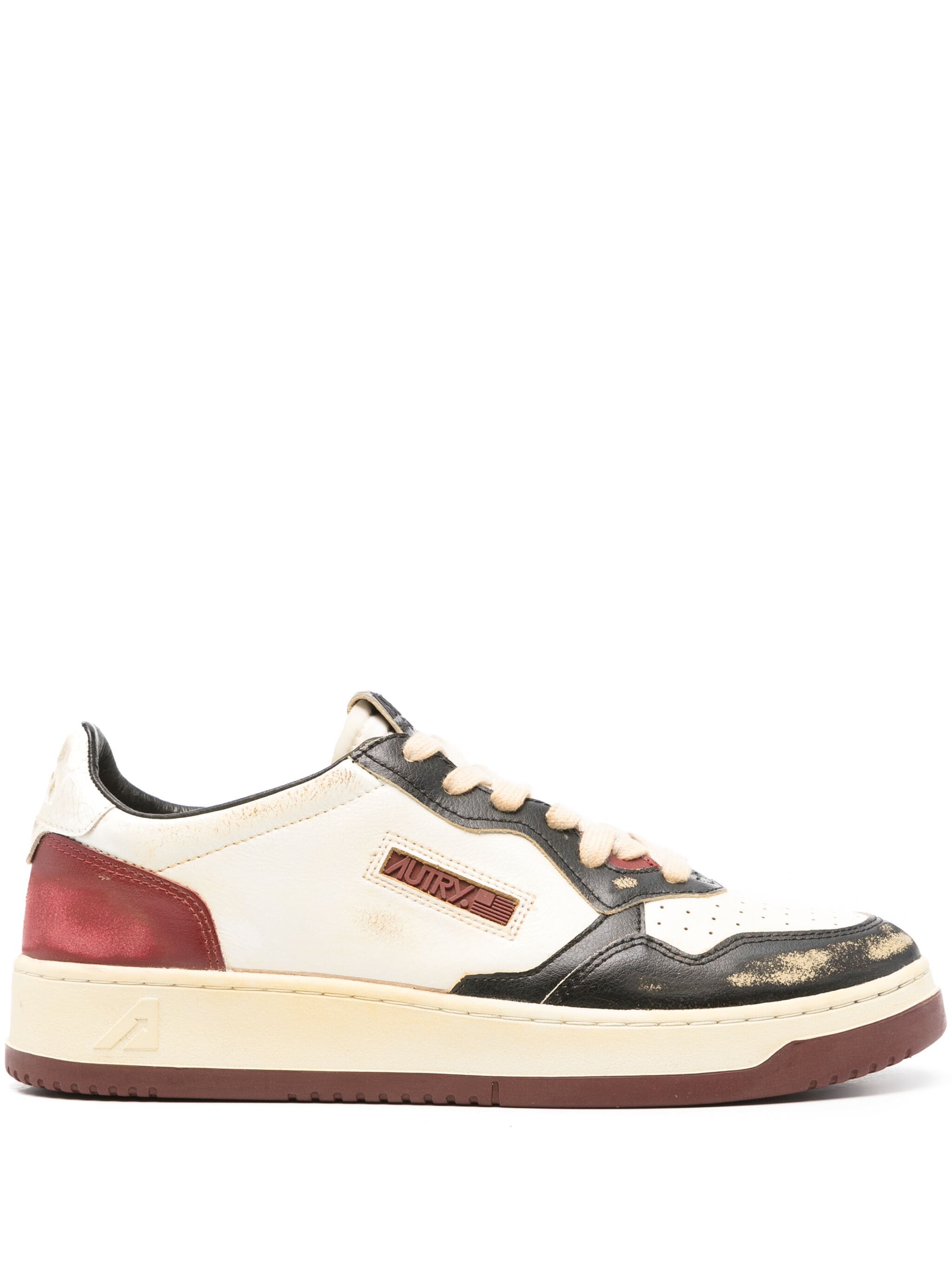 Autry Sup Vint Low Man Beicrack/Leat Blk/Syrah