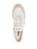 Autry Medalist Low Wom Leat/Suede Wht/Silver