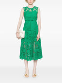 Self Portrait Green Lace Sleeveless Midi Dress