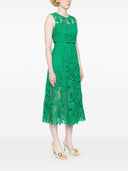 Self Portrait Green Lace Sleeveless Midi Dress