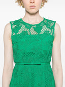 Self Portrait Green Lace Sleeveless Midi Dress