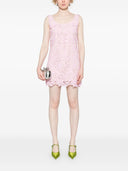 Mini abito in pizzo floreale rosa auto -ritratto