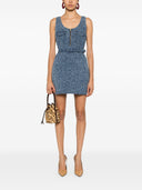 Self -Porträt texturiertes Denim Mini -Kleid