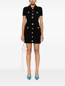 Self Portrait Black Jewel Button Knit Mini Skirt