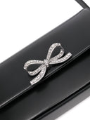 Baguette in pelle nera auto -ritratto sacca