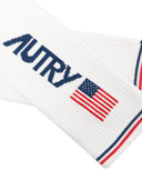 Autry Socks Main Unisex Autry Flag White