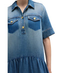 Ganni Blue Denim Shirt Dress