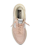 Golden Goose Running Sole Nabuk Upper Toe And Spur Net Quarter Laminated Leather Star Leather Heel