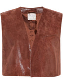 Forte Forte Suede Lizard Print Waistcoat