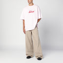 Martine Rose Light Pink Oversized T Shirt With Logo