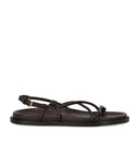Sandalo piatto Mm Max Mara Lusso Marrone Scuro