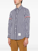 Thom Browne Dritto Fit Pc L/S Camicia con fascia da braccio Gg in popeline a quadri a quadretti