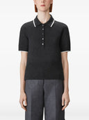 Thom Browne Browne. 65 Jersey Intarsia Classic Ss Polo In Cashmere