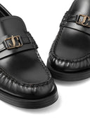 Jimmy Choo Addie Leather Loafers With Logo Plaque