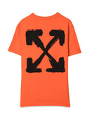 Off White T-shirt à Jersey di Cotone Stampato