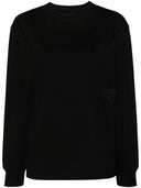 Alexander Wang Essential Jsy Ls Tee W/ Puff Logo & Bound Neck