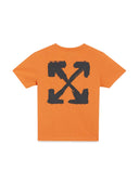 Off White T-shirt à Jersey di Cotone Stampato