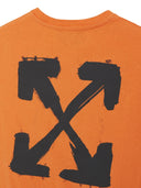 Off White T-shirt à Jersey di Cotone Stampato