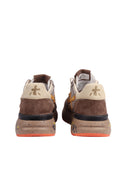 Premiata Weiße Turnschuhe Mick Beige+Braun