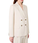 Max Mara Weekend Colibrí Ivory Double Breasted Blazer