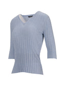 La Rose La Rose V Neck Cash/Silk Sky