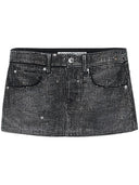 Alexander Wang Mini Skirt All Over Distressed Crystal