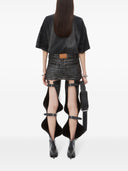 Alexander Wang Mini Skirt All Over Distressed Crystal