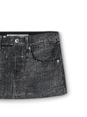 Alexander Wang Mini Skirt All Over Distressed Crystal