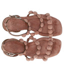 Flache Sandale in Ash Regy-Rosa