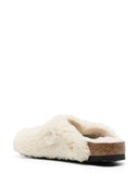 Birkenstock Boston Big Buckle Shearling Teddy Eggshell