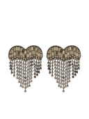 Pendientes de corazón de cristal de humo de autorretrato