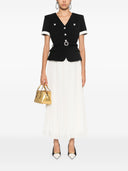 Auto -ritratto Black Cracks Contrasto vestito midi di chiffon