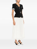 Auto -ritratto Black Cracks Contrasto vestito midi di chiffon