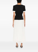 Auto -ritratto Black Cracks Contrasto vestito midi di chiffon